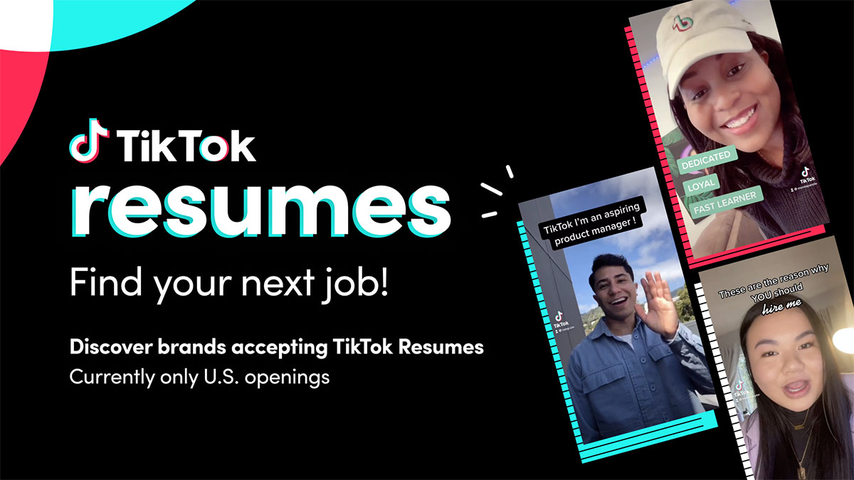 TikTok Resumes currículo no TikTok