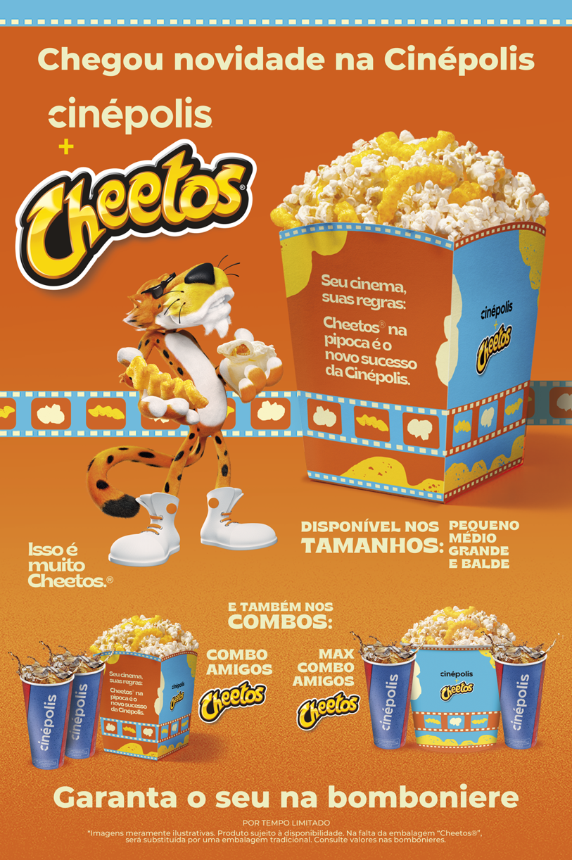 Cinépolis e PepsiCo lançam pipoca sabor Cheetos - Ultraverso